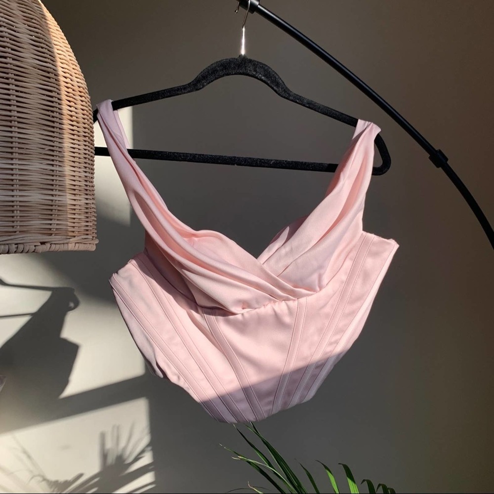 House of CB Pale Pink Off-Shoulder Corset Top - Picture 7 of 15